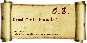 Ormándi Bandó névjegykártya
